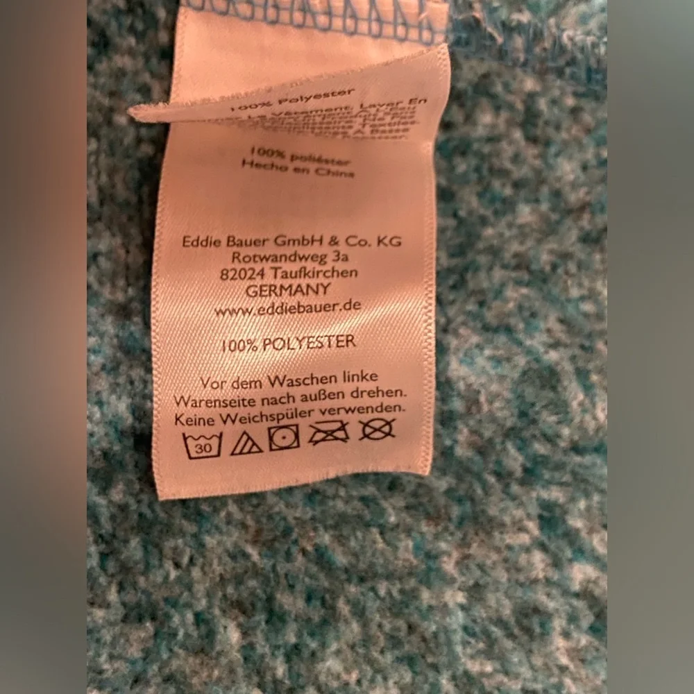 Eddie Bauer Heathered Full Zip Fleece Jacket in Teal NWOT - Picture 7 of 7